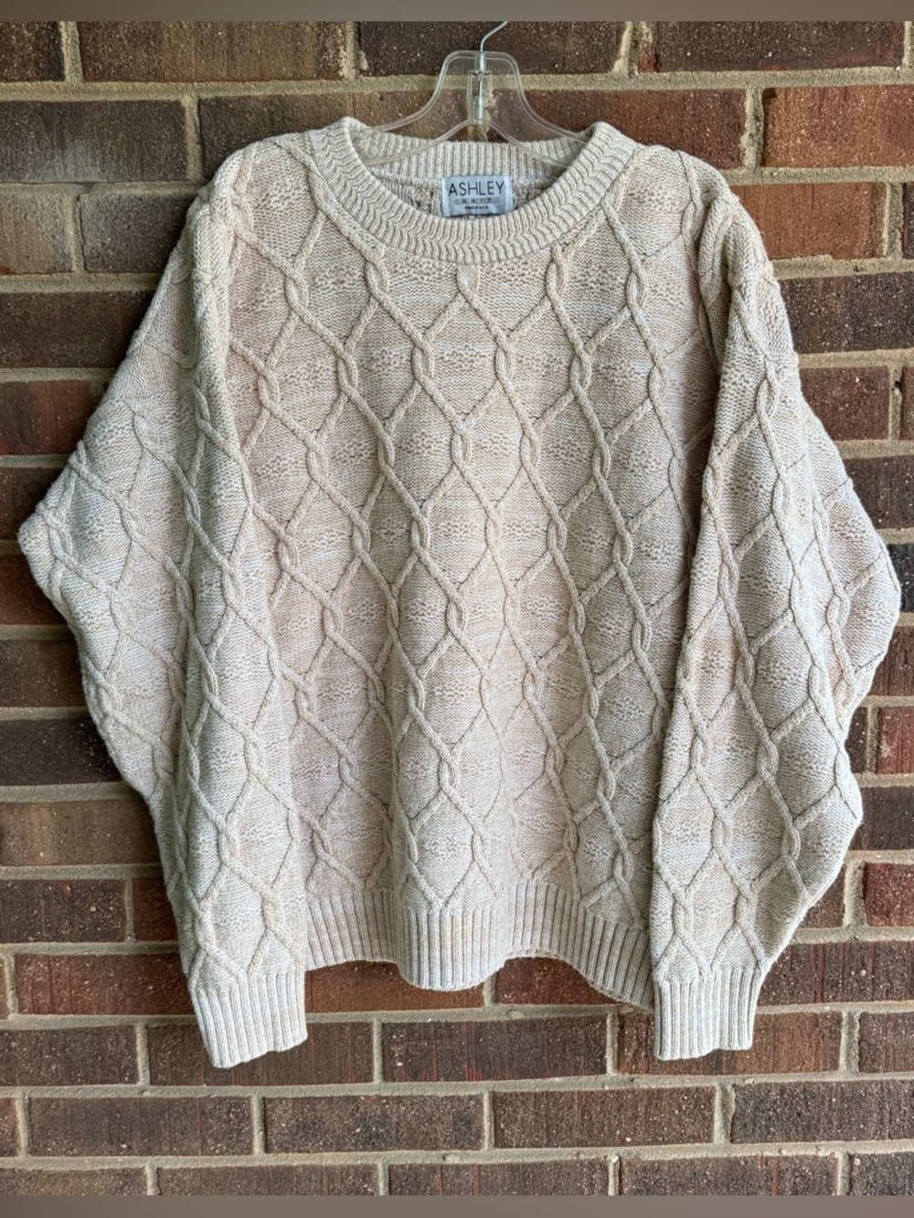 Men's Cream Cable Knit Sweater